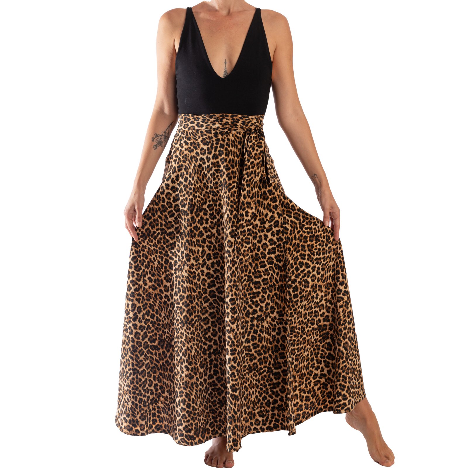 Falda larga leopardo