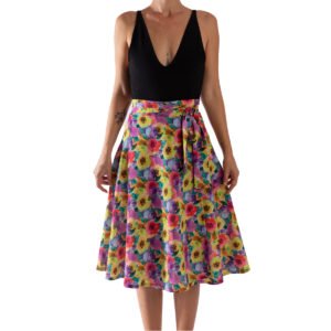 Falda midi floreada