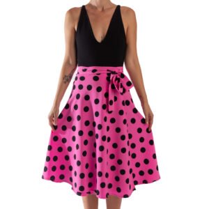 Falda midi lunar fucsia