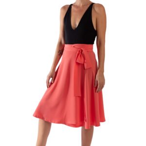 Falda midi salmón