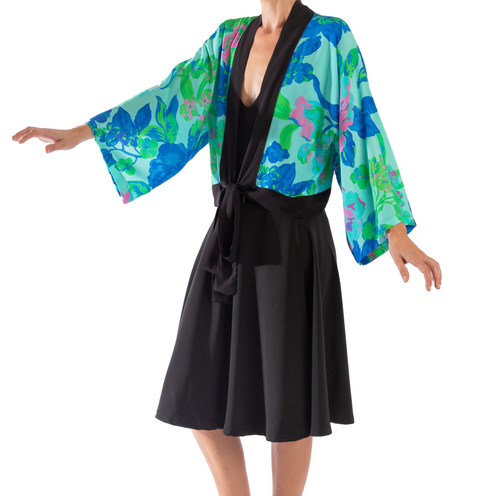Kimono corto azul - Imagen 3