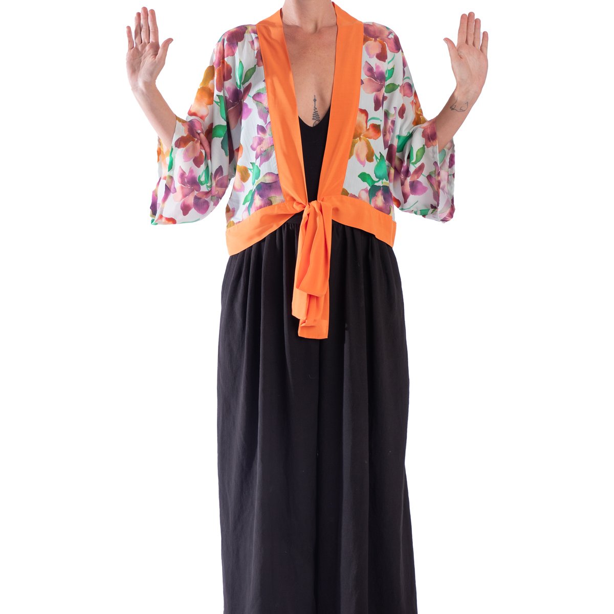 Kimono corto filos naranjas - Imagen 3