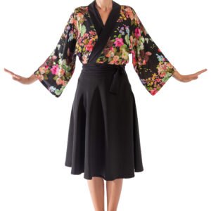 Kimono corto negro acuarela