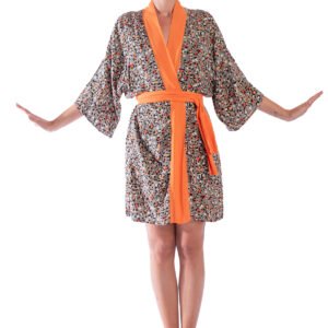 Kimono medio leopardo naranja