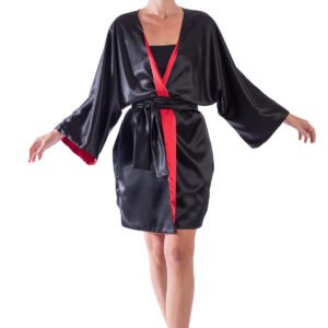 Kimono medio reversible satén